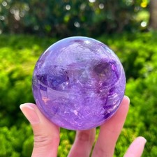 370g Natural Amethyst Quartz Sphere Crystal Energy Ball Reiki Decor picture