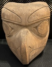 Rare Early Vintage NW Coast Eagle mini tribal Totem signed George Hunt Jr AS IS picture