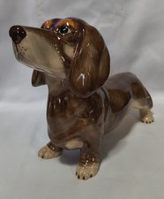 Hand-Painted Ceramic Red Dachshund Coin Bank picture