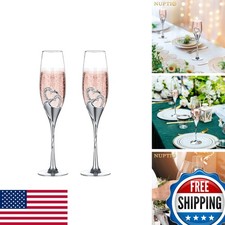 NUPTIO Gold Crystal Champagne Flutes Set of 2 picture