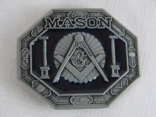 Mason Masonic Freemason Freemasonry Metal Belt Buckle picture