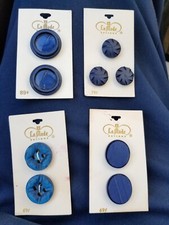 Vintage 1950s La Mode Buttons Lot of 4 Cards Blue Navy New Old Stock Italy  picture