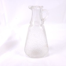 Clear Glass Vinegar Oil Cruet Decanter Bottle Vintage Crackle Design picture