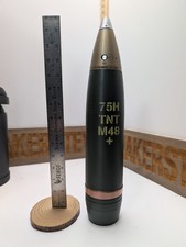 3D Printed - 75mm M48 Howitzer Shell - 75H - Replica FAKE Painted and Stenciled picture
