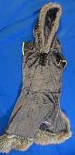 HALLOWEEN MIDEVIL VIKING WARRIOR VELVET FAUX GUR DARK GRAY DRESS COSTUME 28X28.5 picture