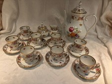 Empress Dresden Flowers Demitasse Set Coffee, Creamer, Sugar picture