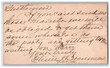 c1880's Letter About Waiting for Party Columbia Lancaster PA Cancel Postal Card picture