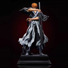 35cm Bleach Ichigo Kurosaki Figure GK Dual Sword Anime Statue Collectible Model picture