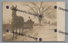 RPPC Horse Drawn Sleigh near NEWVILLE PA Cumberland County Real Photo Postcard picture