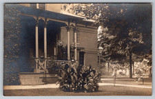 RPPC c1910s High Victorian Brick Mansion Christmas Albion Michigan Postcard picture