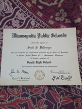 Vintage 1970 Graduation Diploma South High School-Minneapolis, Minnesota picture