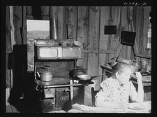 Photo:Franklin Heard County Georgia 1941 Farm Kitchen Girl at Table FSA picture