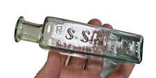 Open Pontil Dr S.S. FITCH New York NY NYC Med Bottle 1847-1852 Tooled Flared Lip picture