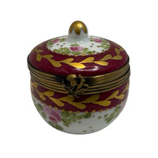 Limoges Mini Trinket Box Handpainted Peint Main 1.5