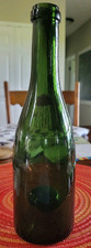 Vintage Deep Dark Green Glass Wine Bottle,Deep Punted Base, 10 X 2  . picture