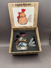 Vintage Crystal Glass Rooster Figurine by Oleg Cassini New in Box picture