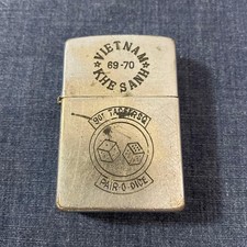 Zippo Khe Sanh 69-70 Silver Oil Lighter Used picture
