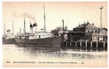 Boulogne-Sur-Mer, Le Bateau de Folkestone French Steamer Ship Postcard picture