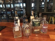 LOT OF 6 750 ml EMPTY LIQUOR BOTTLES Scotch/Bourbon/tequila/vodka/whiskey picture