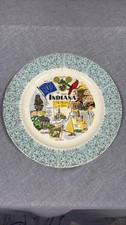 Vintage Indiana The Hoosier State Souvenir Plate Landmarks Ceramic picture