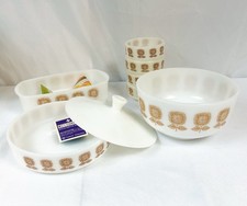 Vintage Federal Glass Sunflower Complete 8 pc Boxed Set - New in Box NIB NOS picture