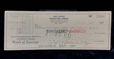 Desi Arnez & Lucille Ball Canceled Check Signed  Edwin E Holly & Elsie Waterman picture