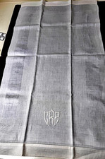 7 1920’s Vintage Antique Huck Damask Linen Hand Towels with Hemstitching  B259 picture