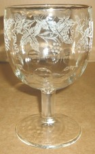 VINTAGE EMBOSSED CLEAR GLASS FOOTED DISH COMPOTE GLASS GOLD TRIM picture