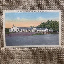 Belmont Tourist Court Belmont North Carolina NC Sign Linen Unposted Postcard picture
