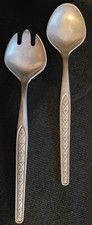 Vintage 1960's HS Tinn Norwegian Pewter Salad Serving Spoon Set, 9