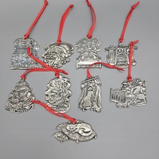 Vtg Madison Ave. Twas The Night Before Christmas 9 Piece Hanging Ornament Set   picture