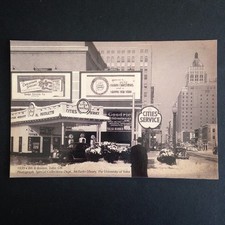 Tulsa Oklahoma Downtown Christmas Cities Service Gas Station Postcard picture