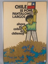 Original 1971 Chile Se Pone Pantalones Largos Poster Vicente Antonio Larrea VTG picture