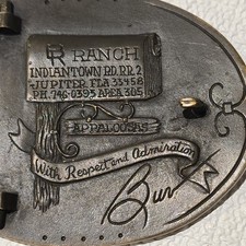 RARE 1975 VINTAGE BURT REYNOLDS RANCH BELT BUCKLE BY AL SHELTON WESTERN ARTIST picture