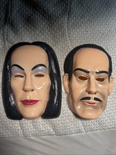 Gomez & Morticia Addams 1992 The Addams Family Vinyl Mask Rare Halloween picture