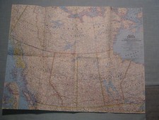 VINTAGE WESTERN CANADA WALL  MAP National Geographic September 1966  picture
