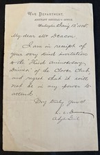1885 WAR DEPARTMENT Adjutant General R.C. Drum Original Letterhead Letter Vtg picture