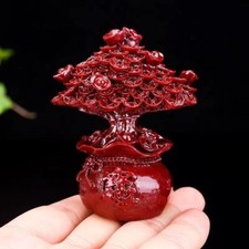 Natural cinnabar quartz Hand Carved Crystal tree Carving healing 1pc picture