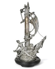 Antique RC Fortune Nautical Maritime Lady Sailboat Figural Thermometer Statue picture