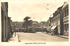 Oggersheim Germany Schillerplatz Tram Street Scene RPPC Real Photo Postcard picture