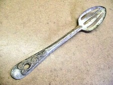 Antique Slotted Serving Spoon Unbranded Very Decorative Handle 12