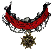 Sexy Gothic Steampunk Victorian VAMPIRESS CHOKER Amulet Cosplay Costume Necklace picture