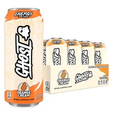 GHOST Energy Drink, Zero Sugars, 12-Pack, Orange Cream, 16oz picture