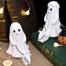 Goblin And Ghoul Ghost Walking Dog Halloween Figurine Spooky Ghost Dog picture