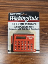 Vintage 1989THE WORKING RULE (TM) Tape Measure w/ built in calculator 12' NIB picture