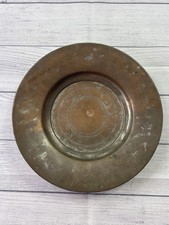Vintage Copper Charger 12.5” Wall Hanging Concentric Ring Design Heavy Patina picture