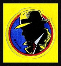 *OLD 1990(s) disney dick tracy mint/unused metalic gold foil sticker picture