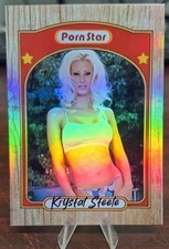 Custom Pornstar Krystal Steele Rainbow Hologram Foil Trading Card Blonde picture