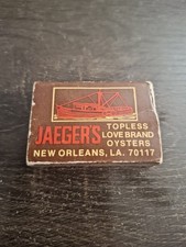 Vintage Jaeger's New Orleans LA Restaurant Matchbox Circa 1970s picture