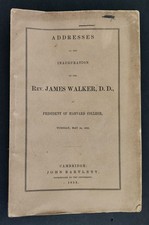 1853 antique HARVARD COLLEGE President Rev JAMES WALKER addresses INAUGURATION picture